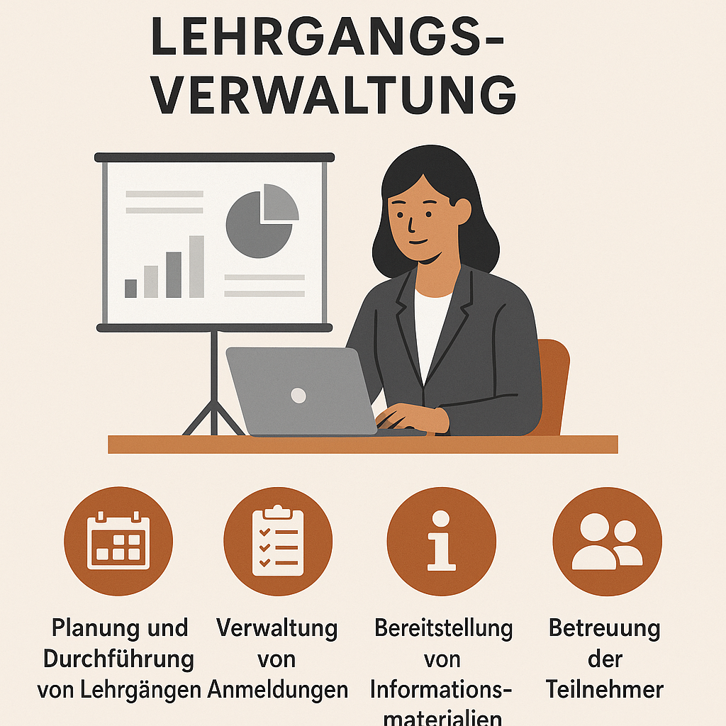 Die Service und Lehrgangsverwaltung bezieht sich auf die Organisation und Koordination von Schulungsangeboten und Bildungsprogrammen innerhalb einer Institution oder eines Unternehmens Dazu gehren die Planung und Durchfhrung von Lehrgngen die Verwalt